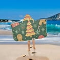 thumbnail image 2 of Yayeee Kids Hooded Towels Toddler Soft Absorbent Beach Bathing Wrap 50" x 23.5", Beige Christmas Gingerbread, 2 of 5