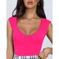 thumbnail image 3 of SOMER Jumpsuits for Women, Sleeveless V-Neck Slim-Fit Women's Jumpsuits, Rose Red Tummy Control Romper for Date Night Casual Wear, 3 of 6
