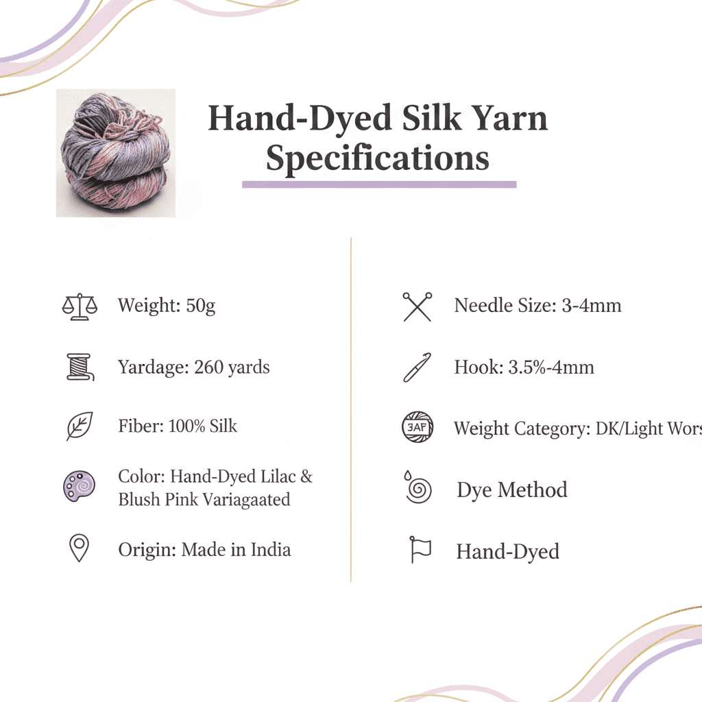 Knitsilk 3 Ply 100% Mulberry Silk Lace Weight Yarn | Perfect for Knitting & Crocheting and Weaving | Fine Quality Silk Yarn for Luxurious Creating Projects.(50 Grams – 260 Yards, Orchids)(Pack of 3)