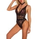 thumbnail image 3 of Mujer Encantadora Malla De Encaje Lencería Deep V Underwear Body Ropa De Dormir, Negro, S Inevent XX000104-01, 3 of 7