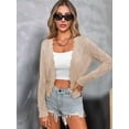 thumbnail image 6 of Women'S Long Sleeve V-Neck Knitted Cardigan Jacket Buttonless Knitted Shawl Sweater Apricot XL, 6 of 8