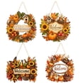 thumbnail image 2 of Small Fall Wreath, Welcome Sign, Autumn Door Decor for Front Door | Cute Hello Fall wreath for front door, wall, office, entryway, and indoor outdoor autumn harvest decor. 4PCS, 2 of 8