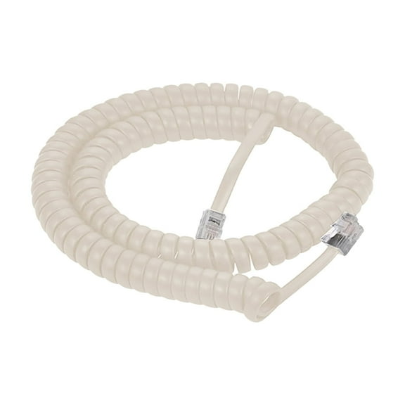 Premium 1.5 Inch Lead Handset Cord - Off-White Telephone Cable for Clear Voice Transmission and Reliability - Perfect for Home and Office - 12 FT