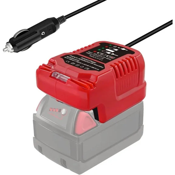Mini Car Charger for Milwaukee 18V Li-ion Battery Portable Use on Car Cigarette