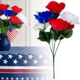 thumbnail image 2 of Red White Blue Artificial Bouquet, Patriotic Faux Floral Bouquet, Independence Day Fake Flowers, Festival Table Floral Decor, Patriotic Home Decor Bouquet, Fourth of July Floral Arrangement, 2 of 7