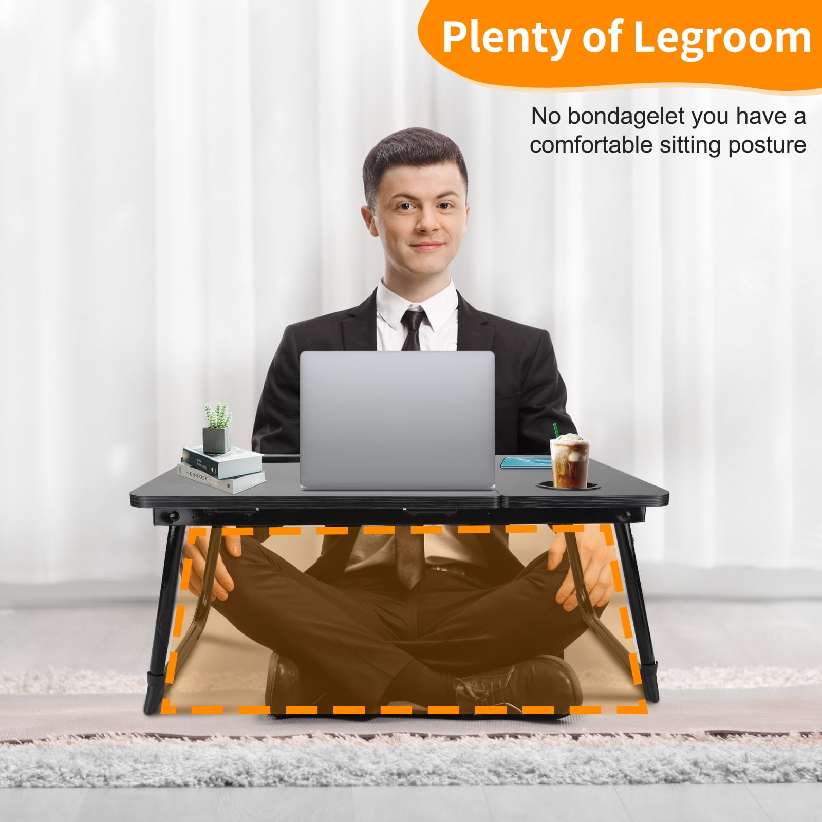 Laptop Bed Tray Table, WLRETMCI Foldable Lap Desk for Bed and Sofa, Laptop Desk Notebook Stand for Eating Breakfast, Reading Book, Watching Movie on iPad