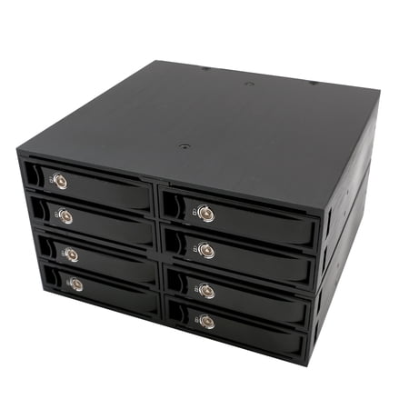 Syba Full Metal 8 Bay 2.5" SATA HDD & SDD Mobile Rack MiniSAS Interface for 5.25" Drive Bay - Black