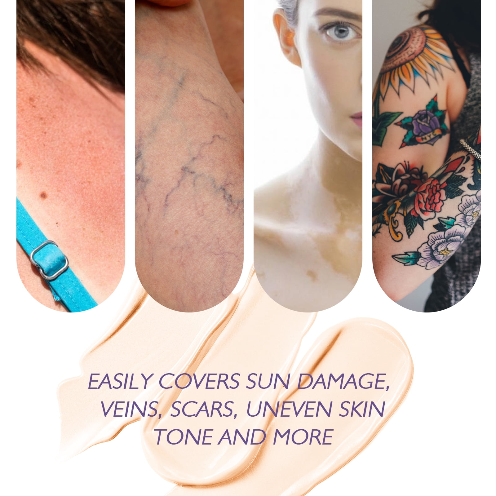 Alvantor Body Coverage Perfector 2.5 fl. oz Waterproof Tattoo Cover up Makeup Concealer