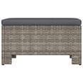 thumbnail image 3 of vidaXL Garden Footrest with Cushion Grey Poly Rattan, 3 of 5
