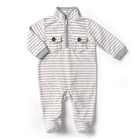 - Kapital K Newborn Baby Boy or Girl Unisex Polar Fleece Half-Zip Coverall One Piece