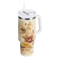 thumbnail image 2 of 40 oz Insulated Stainless Steel Tumbler Double Wall Stainless Steel Tumbler with 2-Way Drinking Bears Are Eating Honey, 2 of 9