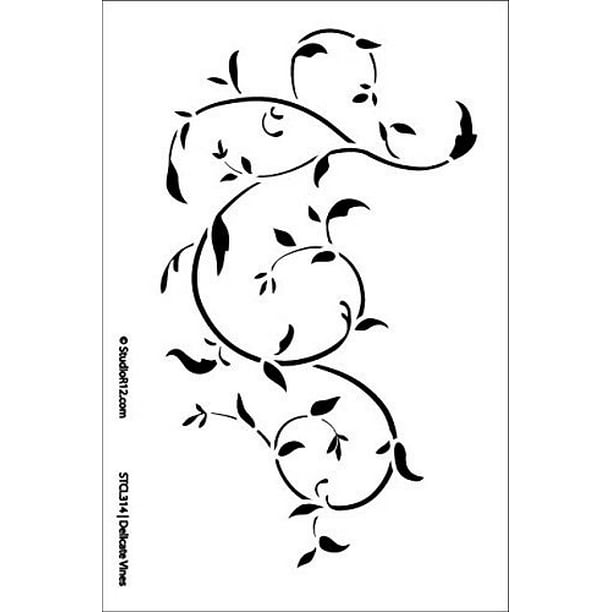 Vines Stencil by StudioR12 Delicate Swirly Pattern Art Small 6 x 9inch Reusable Mylar