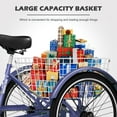 thumbnail image 4 of Lilypelle Adult Tricycle 24" Wheels Low Stepover Frame Bike, 7-Speed Shimano Derailleur Trike, 3 Wheels Bike with Basket, Purple, 4 of 14
