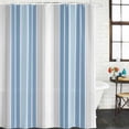 thumbnail image 3 of Blue Gray Stripes Waterproof Fabric Shower Curtain,Contemporary Minimalist Abstract Lines Waterproof Fabric Shower Curtain for Bathroom Curtains Bathtubs Shower Curtains with 12 Hooks Small 36x72in, 3 of 8