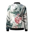 thumbnail image 3 of DondPO Bomber Jacket Women Women Autumn Fashion Leisure Square Thin Pocket Jacket Blouse Coat Baseball Top Jackets for Women Trendy Floral Jackets for Women Gray S, 3 of 5