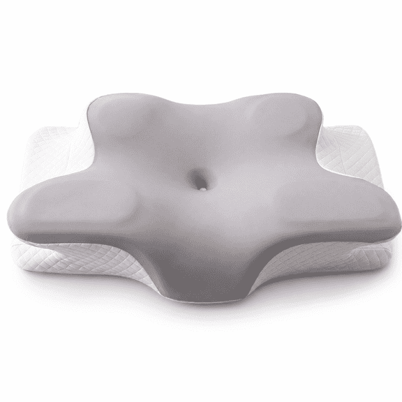 Generic Ergonomic Butterfly Contour Memory Foam Pillow, Cervical Neck Support Pillow for All Sleeping Positions, Light Gray