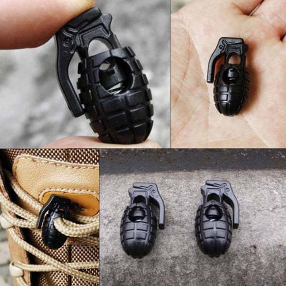 FOMIYES 10Pcs Black Nylon Shoelace Buckles with Shape Design for Leisure Walking