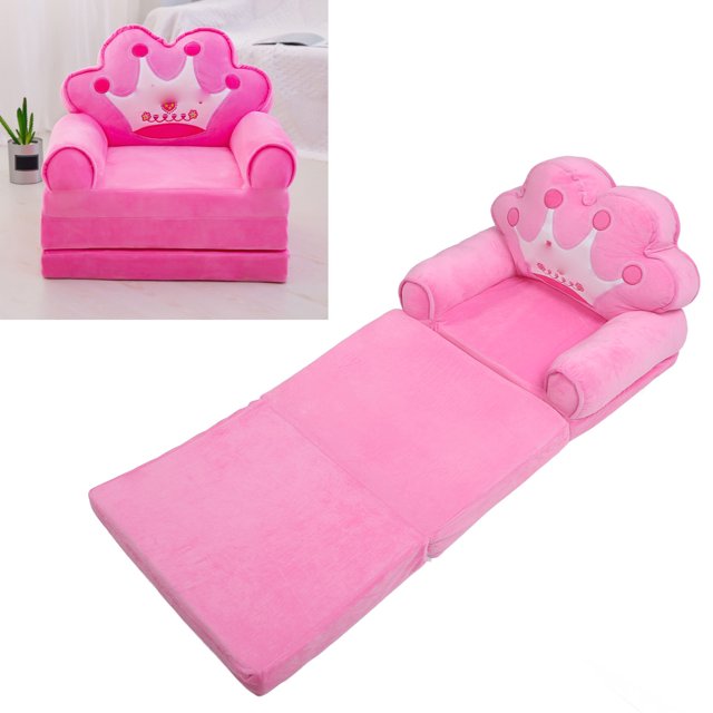 TODDLER CHAIR COUCH CONVERTIBLE SOFA TO LOUNGER KIDS COMFY ARMCHAIR BED CUTE DESIGN