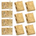 thumbnail image 1 of 10 colgantes rectangulares de bolsillo con forma de libro, de cobre, para hacer joyas., 1 of 6