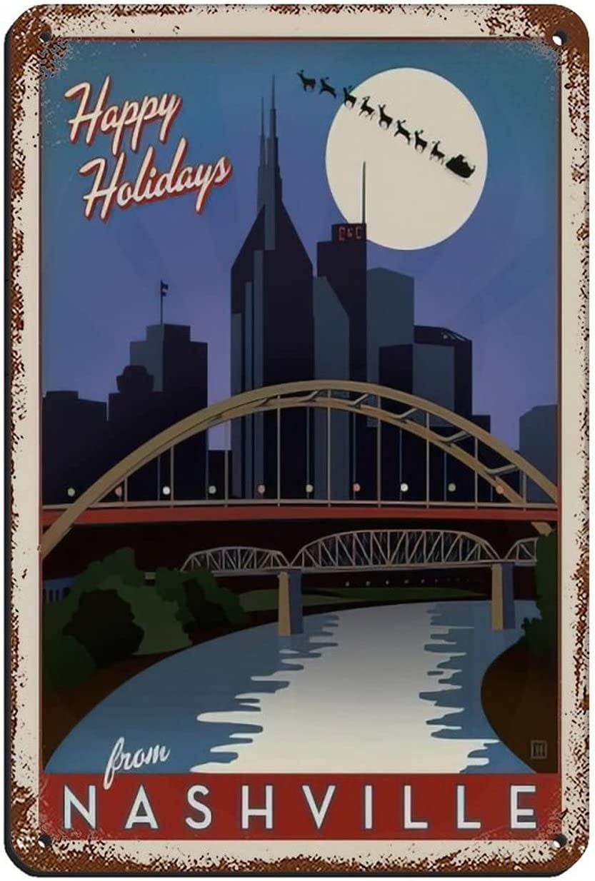 Vintage Retro Holiday Happy Holidays from Nashville (Skyline) Retro Poster  Metal Tin Sign Chic Art Retro Iron Painting Bar People Cave Cafe Family  Garage Poster Wall Decoration 8x12inch(20x30cm) - Walmart.com