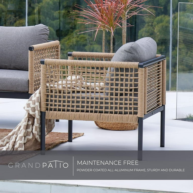 Grand Patio 4-Piece Quality Outdoor Set, Aluminum Resin Wicker