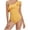 Yellow, variant on Yuanlook One Piece Swimsuits for Women,One Shoulder Tummy Control Bathing Suit Ruffle Sleeve Swimwear,White,L