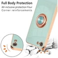 thumbnail image 2 of Electroplated Magnetic Ring Holder Case, 360 Degree with Rotation Metal Finger Ring Holder Magnet Car Holder Silicone Cover for iPhone SE(5G) 2022 iPhone 7 iPhone 8 iPhone SE 2020 - Mint Green, 2 of 14