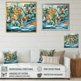thumbnail image 4 of Designart "Blue And Orange Language Of Lines II" Modern Geometric Wall Art Print, 4 of 5