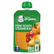 Gerber 2nd Foods Organic for Baby Baby Food, Pear Peach Strawberry, 3.5 oz Pouch