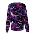 thumbnail image 3 of WTOBBY Women's Halloween Printed Nurse Uniform Top Long Sleeve Single Breasted Style - Perfect for Medical Staff and Halloween Costumes with Comfortable Button Closure,Dark Purple 4XL, 3 of 4