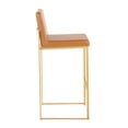 thumbnail image 5 of Fuji High Back Bar Stool, Bar Chairs, Bar Stools Set of 2 (Camel Faux Leather), 5 of 6