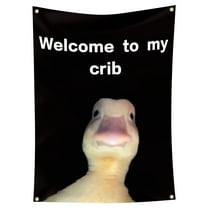 Welcome to My Crib Flag, Funny Room Decoration Banner, 35.4 x 59 inch Flag for Dormitory, School, and Outdoor Party, Decorative Flag for Home, Bedroom, and Living Room, Humorous Wall Hanging