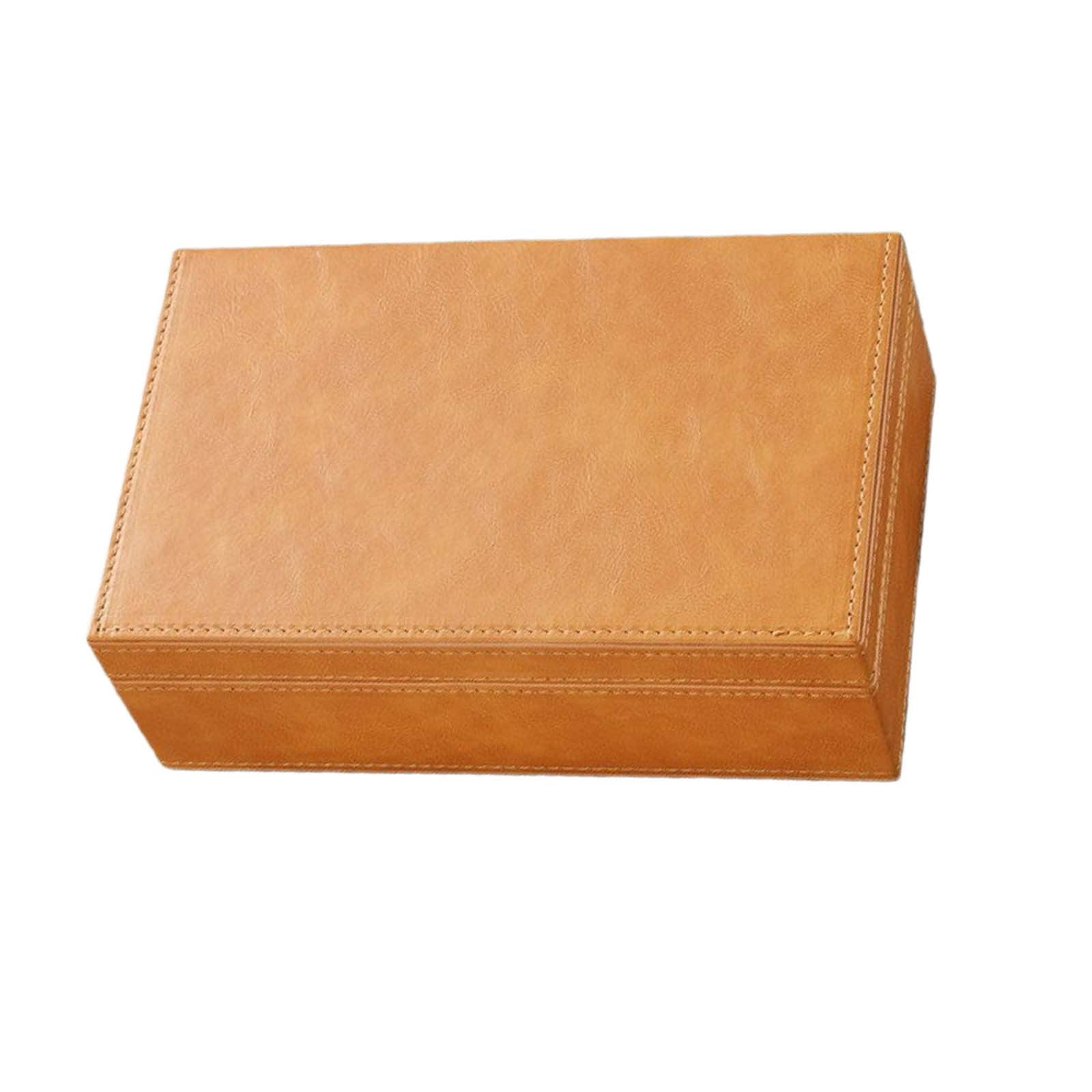 ddioayh Faraday Box For Car Keys Double Signal Protection Block RFID Bluetooth NFC GPS Leather Wood Lid Holds 6 Key Fobs Anti-Theft Security Box For Keyless Cars