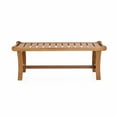 thumbnail image 5 of LuxenHome Natural Solid Wood 47.2-Inch Long Rectangle Outdoor Bench, 5 of 8