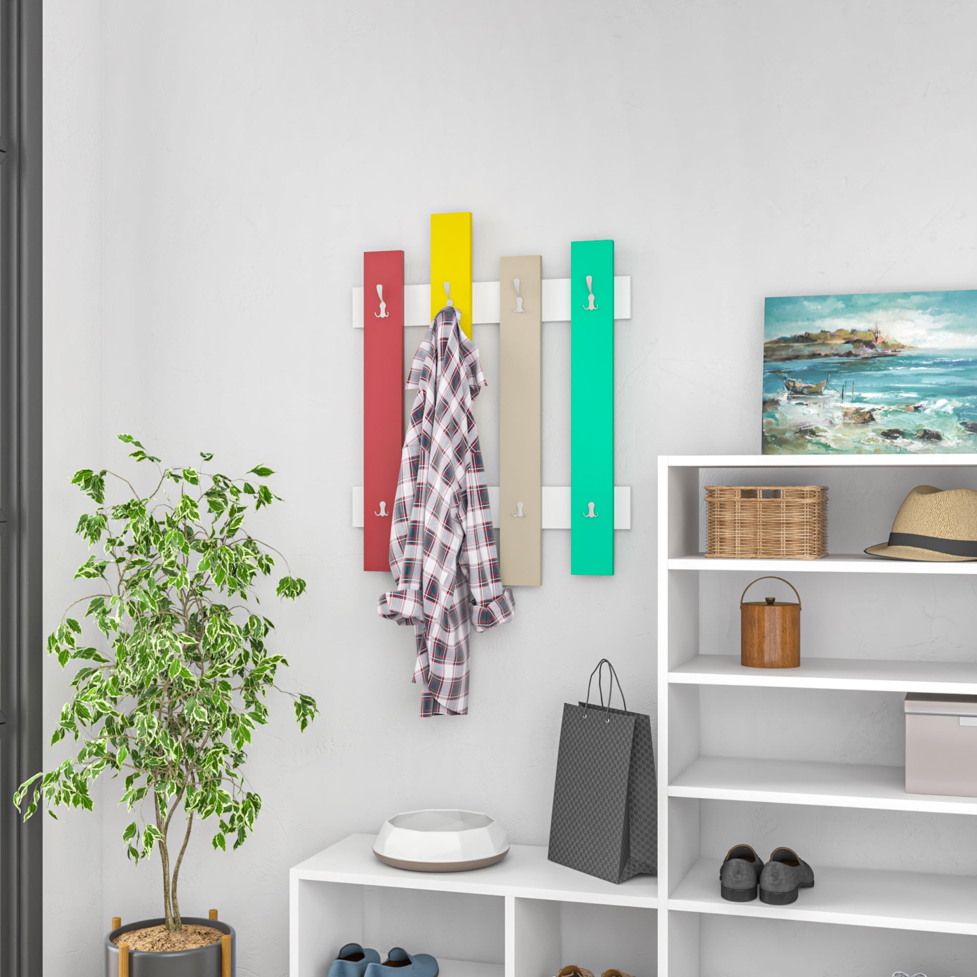 Ada Home Decor Furniture Haines Multicolor Wall Coat Rack