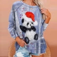thumbnail image 1 of Costumes de Noël en Liquidation Chandail à Col Rond Imprimé de Noël Blouse Ample Chandail en Molleton Sans Capuche Chandail en Molleton Surdimensionné pour Femmes, 1 of 7