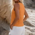 thumbnail image 7 of Womens Tank Tops Plus Size Fashion Button Spring And Summer Cotton and Linen Casual Solid Color Imitation V-neck top, 7 of 7