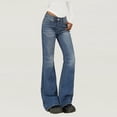 thumbnail image 2 of MIXUE Jeans For Women Solid Color Low Rise Basic Pants Are Slim Slim The Zipper Design Are Washed Outside Trousers Daily-Wear,Blue,S, 2 of 9