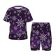 thumbnail image 1 of Balery Snowflake Gradient Purple Conjunto de Pijama Infantil de Manga Corta con Estampado – Ropa de Dormir de Algodón Suave-3X-Large, 1 of 6