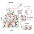 thumbnail image 7 of Pioneer Flower Floral Print Pattern Apron-Garden Aprons for Women with Pockets-Cotton Linen Waterproof Kitchen Cooking Gardening Aprons Adjustable for Kitchen,Cooking,BBQ and Salon 33x27 Inch, 7 of 7
