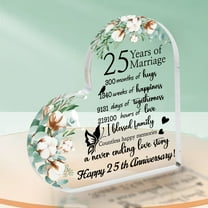25Th Anniversary Heart-Shaped Acrylic Plaque - Perfect Romantic Gift For Wife Husband Or Partner | Ideal For Valentine'S Day Birthdays & Christmas