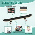 thumbnail image 4 of 31'' Complete Skateboard 7 Layer Canadian Maple Double Kick Deck Skateboards floral pink roses black watercolor Skate Board for Beginner Adult Gifts, 4 of 5