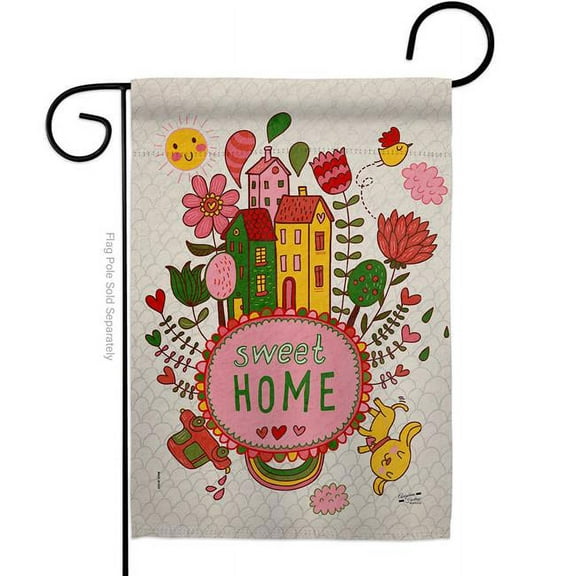 Angeleno Heritage G130332-BO 13 x 18.5 in. Our Sweet Home Life Double-Sided Decorative Vertical Garden Flags - House Decoration Banner Yard Gift