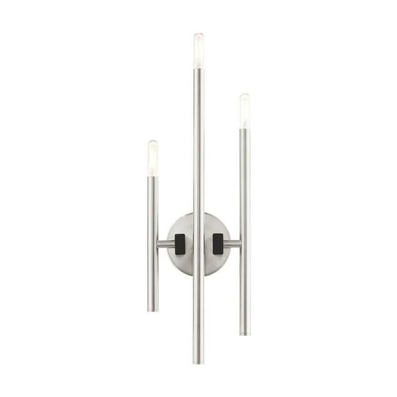 3 Light Mid-Century Modern Steel Ada Wall Sconce-22 inches H By 8 inches W-Brushed Nickel Finish Bailey Street Home 218-Bel-4362936