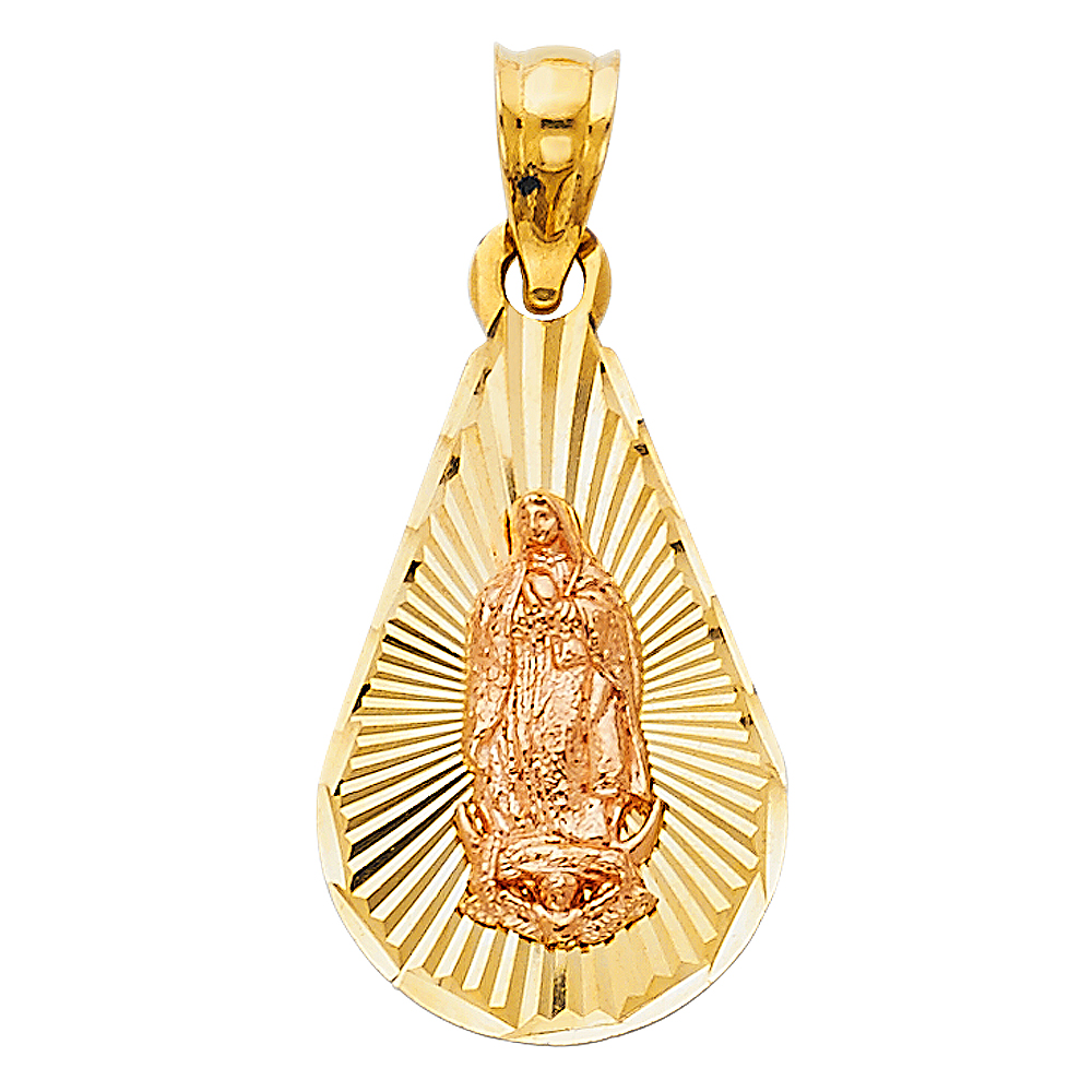 Jewels By Lux 14K White and Yellow Two Tone Gold Our Lady Of Guadalupe ...
