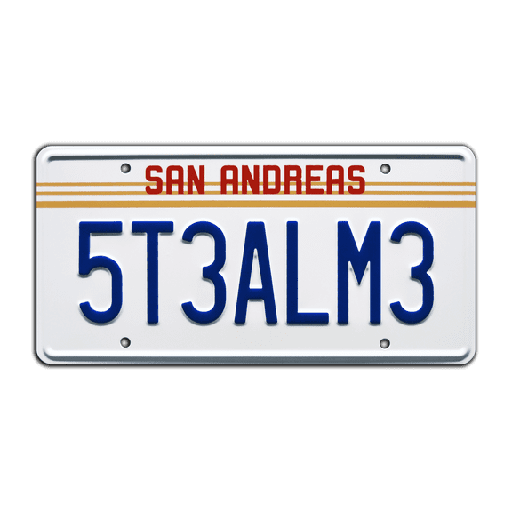 Grand Theft Auto: San Andreas | Tow Truck | STEAL ME | Metal Stamped Replica License Plate