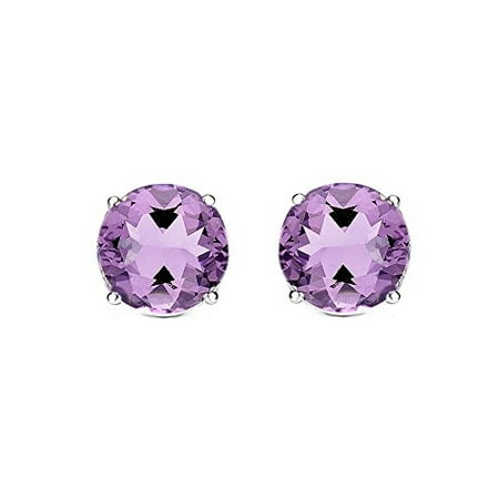 Cate & Chloe 2Ct. Beyonce Stud Earrings, Crystal Earrings, Gemstone Earrings, Stud Jewelry, Statement Jewelry, Best Earrings for Women, Teens, Girls (Amethyst) - msrp (Best Studs For Hard Ground)