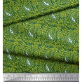 thumbnail image 2 of Soimoi Polyester Crepe Fabric Leaves & Paisley Block Print Sewing Fabric Yard 52 Inch Wide, 2 of 3