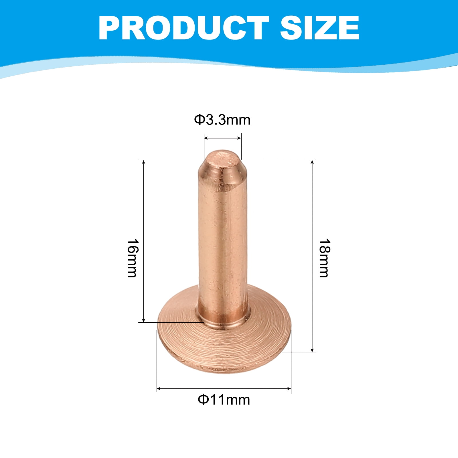 11x4x16mm Studs for Clothing, 100 Sets Spikes for Clothes Studs and Spikes Leather Rivets Burrs Copper Fastener Metal Screw Posts for Leather Jacket Crafting Crafts Fabric