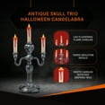 thumbnail image 2 of Skeleteen Haunted Halloween Candelabra Prop - LED Light up Skull Indoor Candelabra Candlesticks Holder Home Decoration for Halloween, 2 of 6